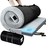 Willpo Memory Foam Camping matratze 191 x 96 x 7 cm - Outdoor Isomatte Zeltmatratze, wasserdicht Klappmatratze Gästematratze mit Abnehmbare Bezug&Tasche Grau