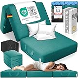 KESSER® Klappmatratze 90 x 200 x 15 cm Gästematratze 3-Fach faltbar zum Sitzhocker Faltmatratze Schaumstoff 25kg/m³ extra dick 15cm atmungsaktiv waschbar Abnehmbarer Bezug inkl. Camping Tragetasche