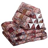 Casa Moro Orientalische Dreieckskissen Kelim Rot 210x50x30 cm Faltmatte mit 100% Baumwoll-Bezug | marokkanischer Stil Sitzkissen Thai-Matte Liegematte wie aus 1001 Nacht | MA1003