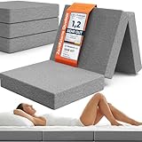 Klappmatratze Faltbar Extra Dick - Gästematratze Klappbar für Bequemen Schlaf - Gästebett Klappbar als Klappbett - Faltmatratze Indoor & Outdoor - Matratze Einfacher Aufbau - Reisematratze Futon