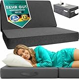 Klappmatratze – Gästematratze klappbar – 14cm dick & bequem H3 – Faltbare Matratze, platzsparend klappbar – Reisebett Erwachsene – Test SEHR GUT Oeko TEX Standard – Waschbarer Bezug - 120 x 195 cm