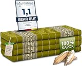 livasia Nachhaltige Klappmatratze aus Kapok - 200x110x8cm - breite Gästematratze, Faltbare Matratze, ökologische Yogamatte, klappbares Gästebett, Liege für Garten und Balkon (Grün/Elefanten)