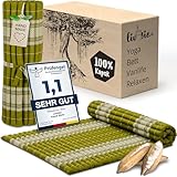 livasia Rollmatte Rollmatratze L breit bequem - 200x110x4,5cm - Gästebett Gästematratze 1 Person, Reisebett Kofferraum outdoor, Thaimatte Kapok Garten Balkon handgefertigt (Grün)