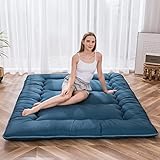 MAXYOYO Klappmatratze Futon Matratze Bodenmatratze Gepolsterte Japanische Tatami Gesteppte Bett, Dicke Faltmatratze Schlafmatte Rollmatratze Bodenliege Gästematratze (Blaustein, 90x190 cm)