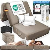 KESSER® Klappmatratze 90 x 200 x 15 cm Gästematratze 3-Fach faltbar zum Sitzhocker Faltmatratze Schaumstoff 25kg/m³ extra dick 15cm atmungsaktiv waschbar Abnehmbarer Bezug inkl. Camping Tragetasche