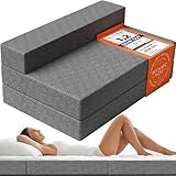 DYNMC you Schlafsofa für 2-140x200x20 cm Gästebett Klappbar - Test SEHR GUT - Klappmatratze Mittel Hart H3 - Gästematratze Klappbar Oeko TEX Standard - Bodenmatratze